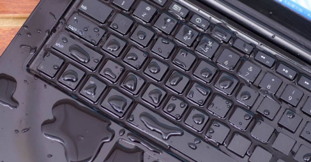 A laptop having water on it. (will my laptop work after getting wet?)